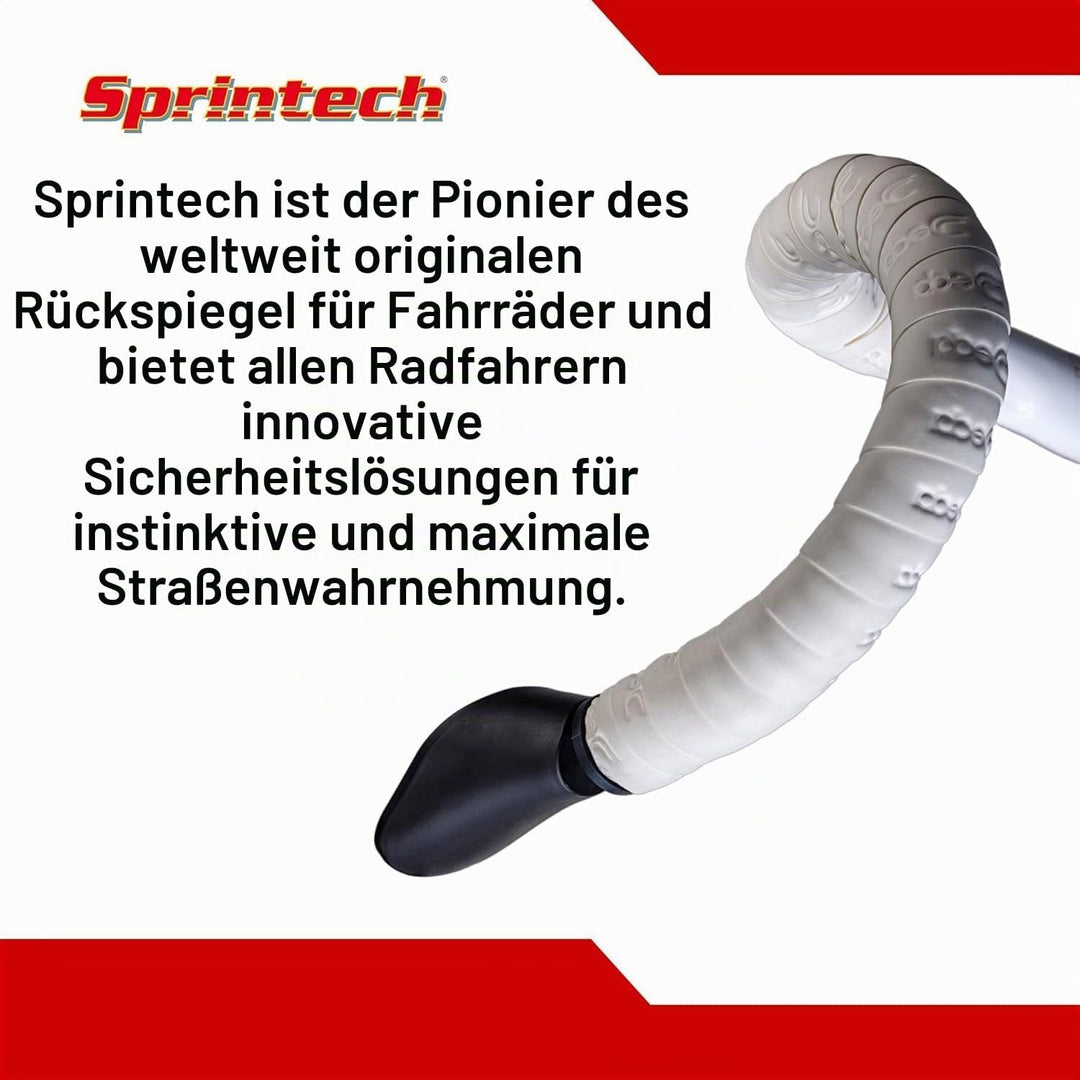 Sprintech MI2004 Racing Rennrad Lenker Spiegel Links Schwarz Black, Black