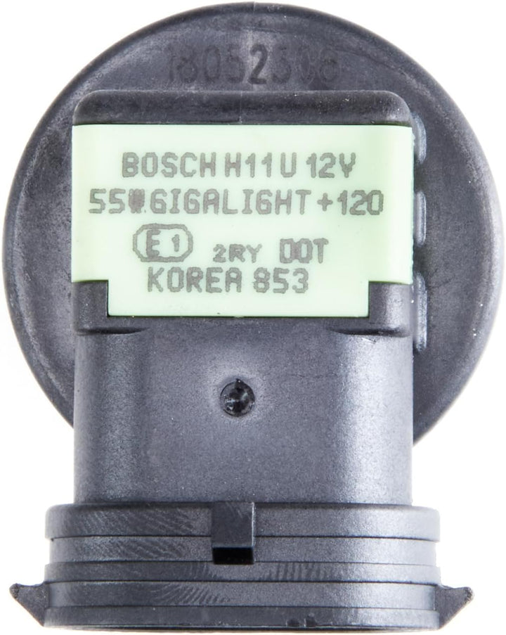 Bosch H11 Plus 120 Gigalight Halogen-Glühlampe für Auto-Scheinwerfer, 12 V 55 W, 120 % mehr Licht -