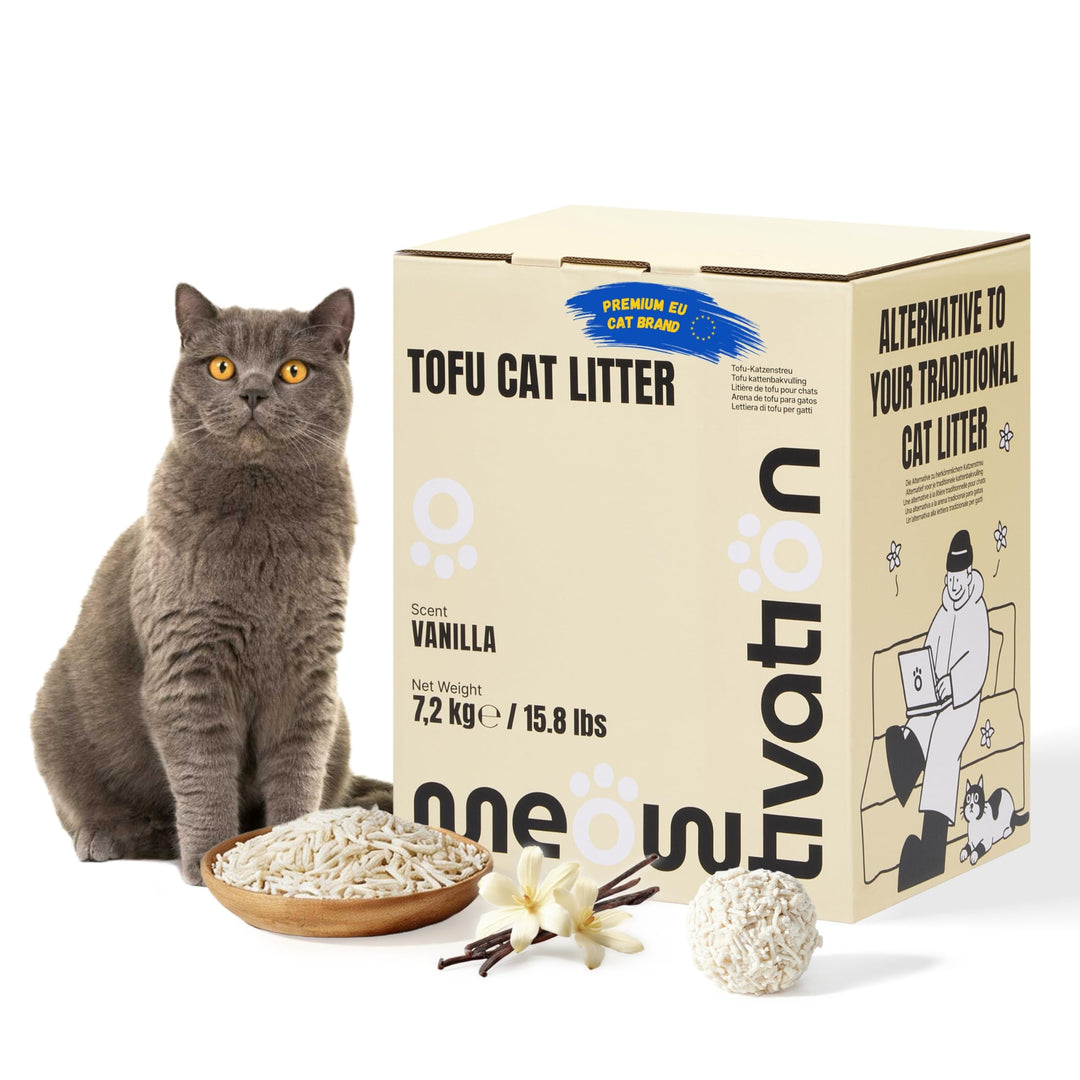 Tofu Katzenstreu 7,2 kg – Klumpend, pflanzlich aus Erbsenhülsen, 99% staubfrei, optimale Geruchskont