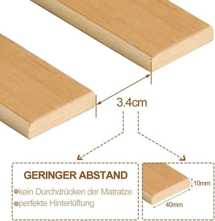 Jopassy lattenroste 2X Rollrost rolllattenrost 90x200cm 28Latten bodenbett bis 200 kg belastbar vers