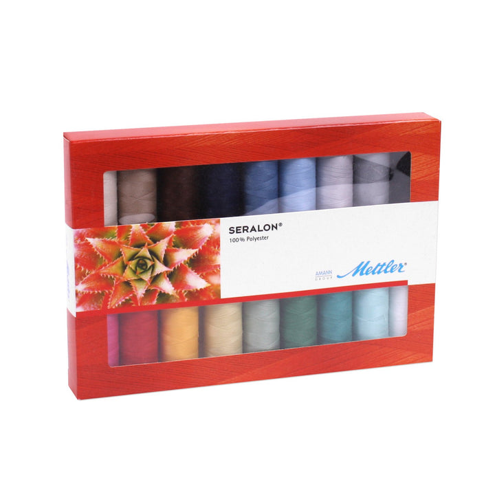 Mettler SERALON 18er Kit Nähgarn Set: Universal Garn zum Nähen oder Sticken, Nähgarn für Nähmaschine