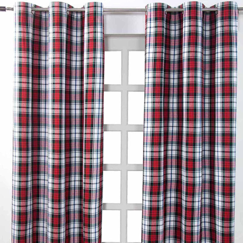 Homescapes Ösenvorhang Blickdicht Macduff Tartan Schottenmuster Dekoschal 2er Set Breite 117 x Länge