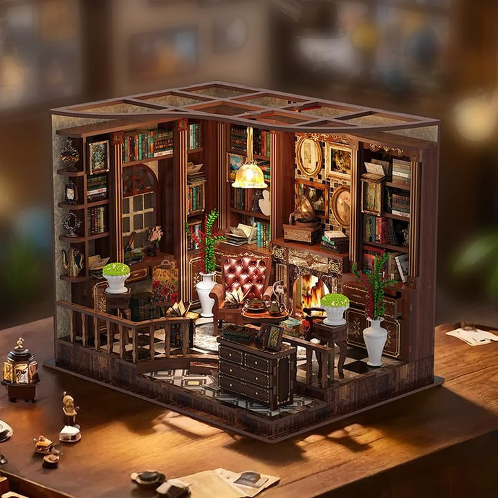 Book Nook Kit für Erwachsene - CRIOLPO DIY Miniatur Haus Holzpuzzle 3D Puppenhaus - Buchstütze für B
