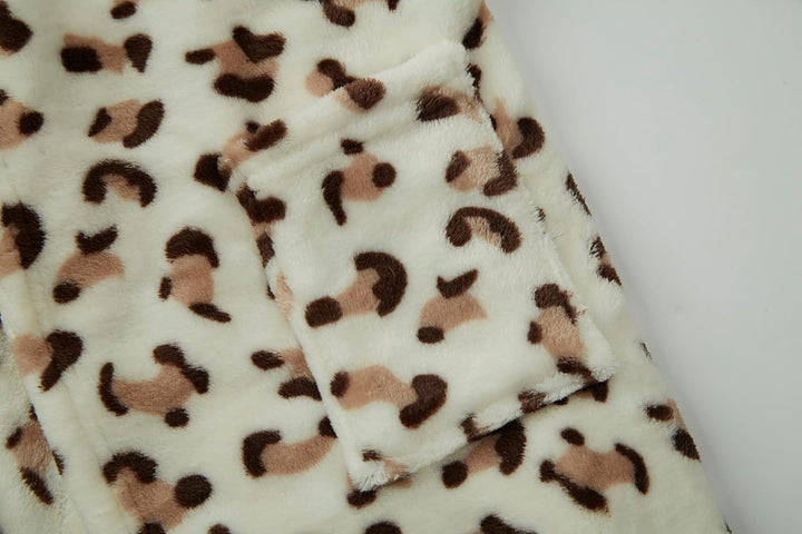 Unisex Baby Mit Kapuze Bademantel Kinder Flanell Pyjama Morgenmantel zum Jungen Mädchen Nachtwäsche