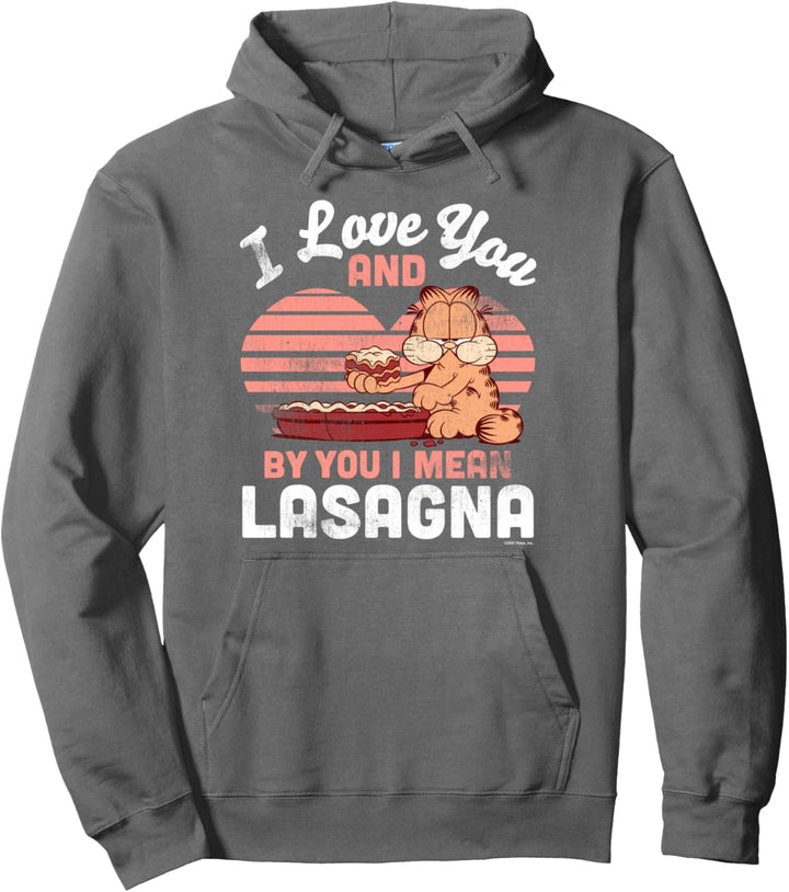 Garfield Valentine's Day Garfield I Love You, Lasagna Pullover Hoodie