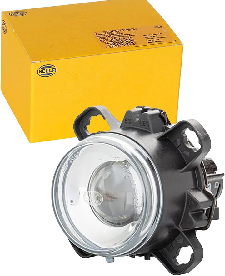 HELLA - DE/Halogen-Hauptscheinwerfer - 90mm Performance - 12V - rund - Einbau - gehärtete Streuschei