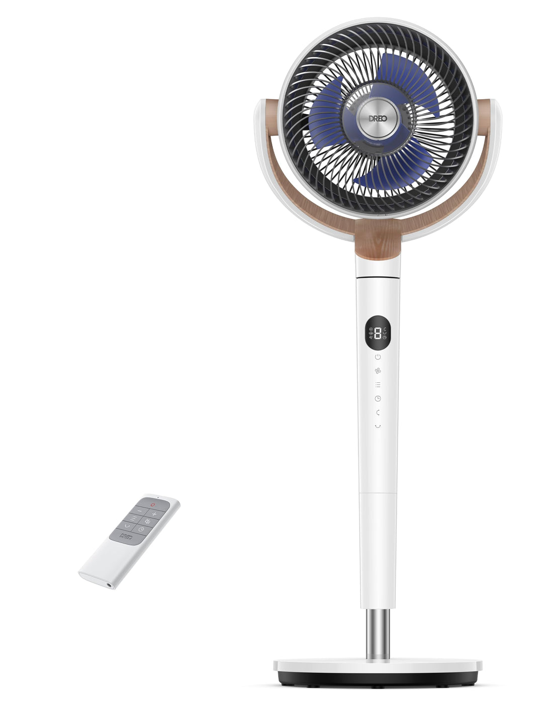 DREO 20dB leiser Standventilator, 120°+120° Omni-direktionale oszillierende Ventilator, 26M Windentf