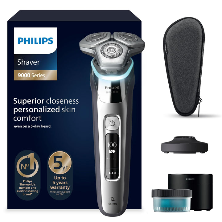 Philips Shaver S9000, elektrischer Nass- und Trockenrasierer, Lift & Cut-Rasiersystem und SkinIQ Tec