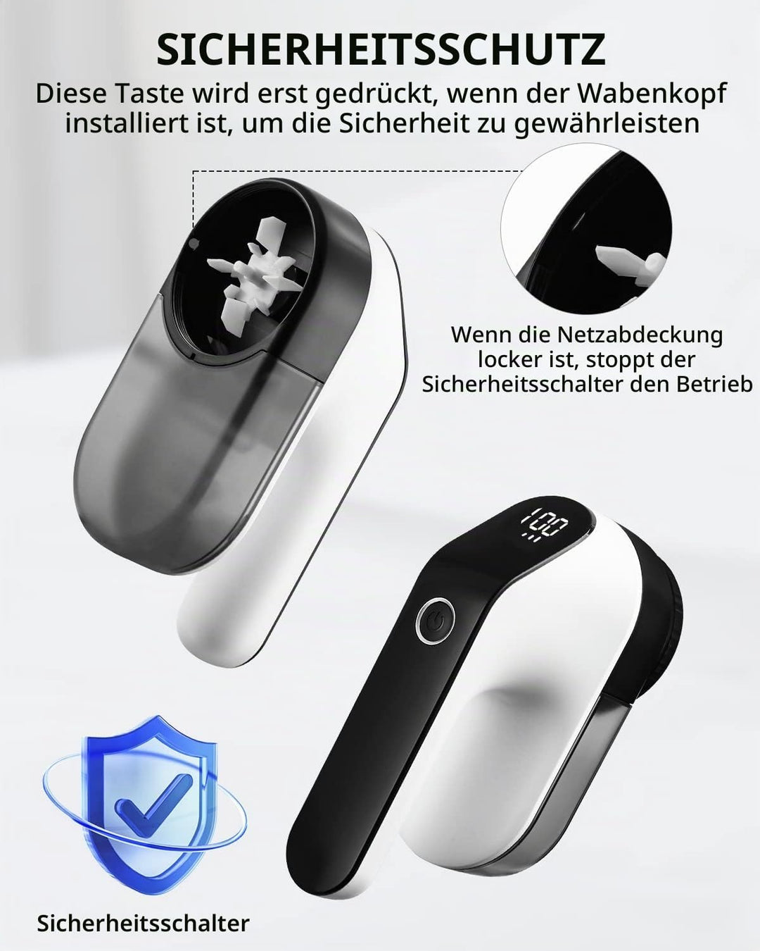 Zawaer Elektrischer Fusselrasierer, 2000 mAh, wiederaufladbare Anti-Pilling-Maschine, 3 einstellbare