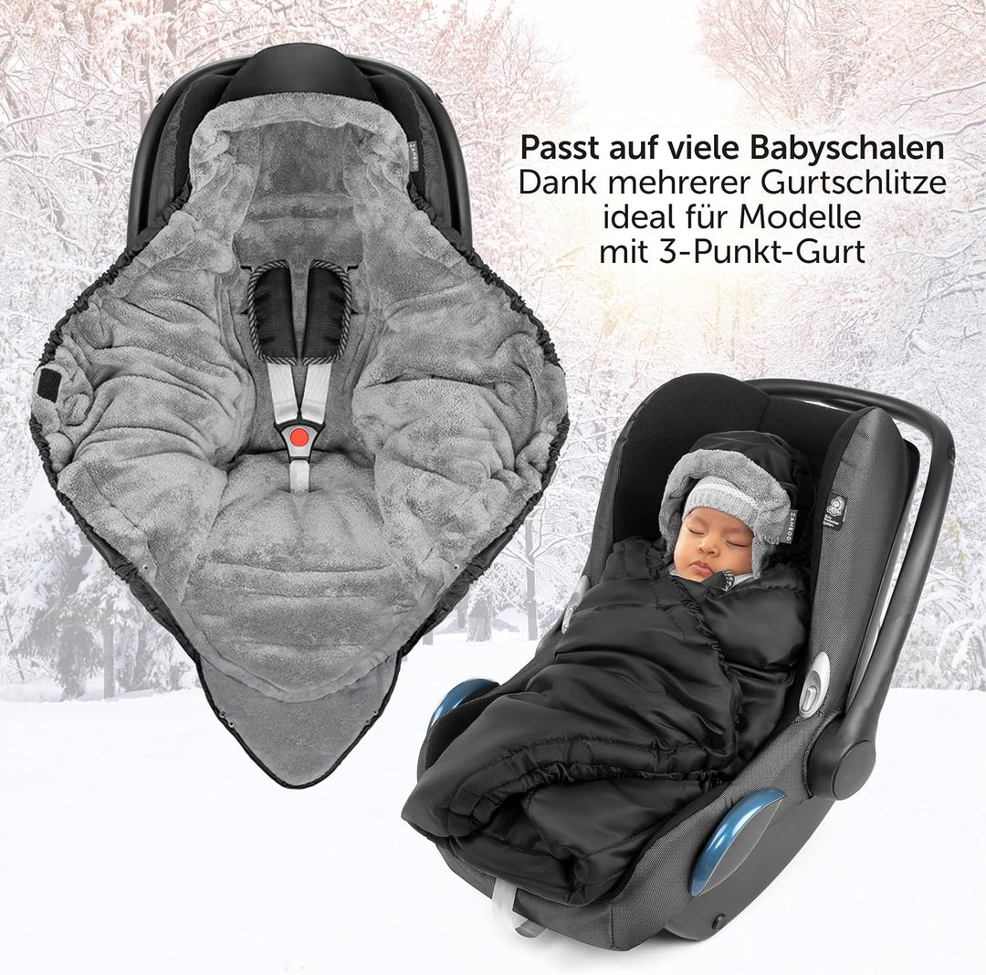 Zamboo Einschlagdecke für Babyschale und Babywanne - praktische Alternative zum Winter Fusssack, wei