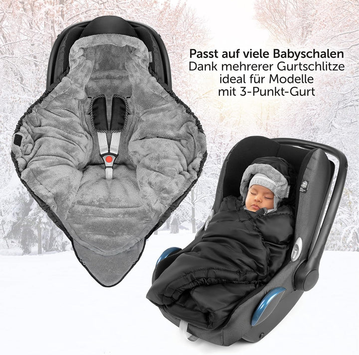 Zamboo Einschlagdecke für Babyschale und Babywanne - praktische Alternative zum Winter Fusssack, wei
