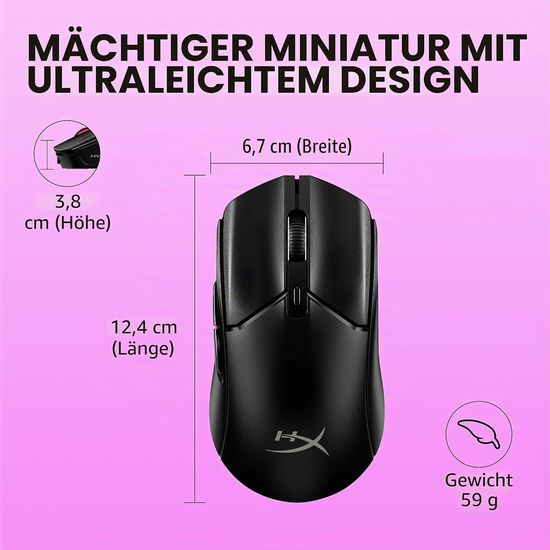 HyperX Pulsefire Haste 2 Mini Schwarz Wireless Pulsefire Haste 2 Mini, Schwarz Wireless Pulsefire Ha