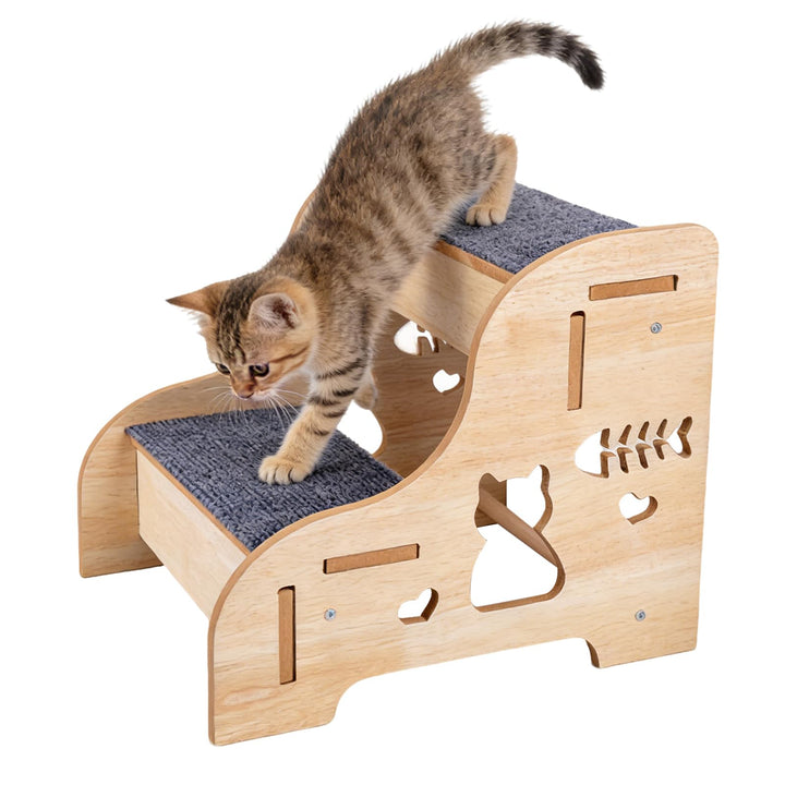 Hundetreppe 2 Stufen, Haustiertreppe Holz, rutschfeste Hunde Rampe Kletterhilfe, Für Klein Hunde Hoh