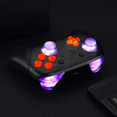 eXtremeRate Tasten für Nintendo Switch Pro Leuchttaste knöpfe Steuerkreuz Dpad ABXY Button Sticks DT