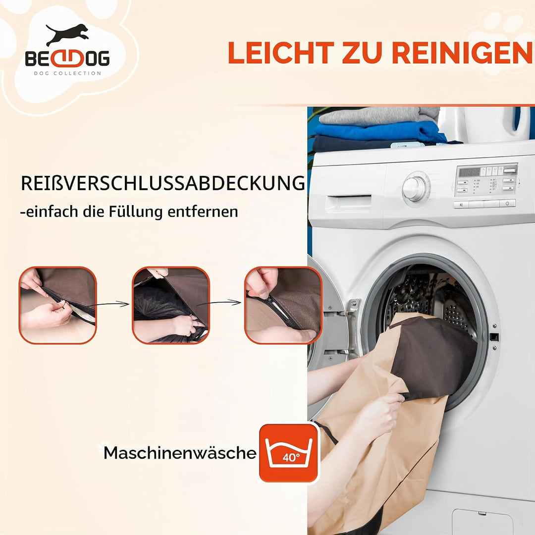 BedDog Hundebett LUPI, Hundekissen mit abziehbaren waschbaren Bezug, Hundekorb, Hundesofa, für klein