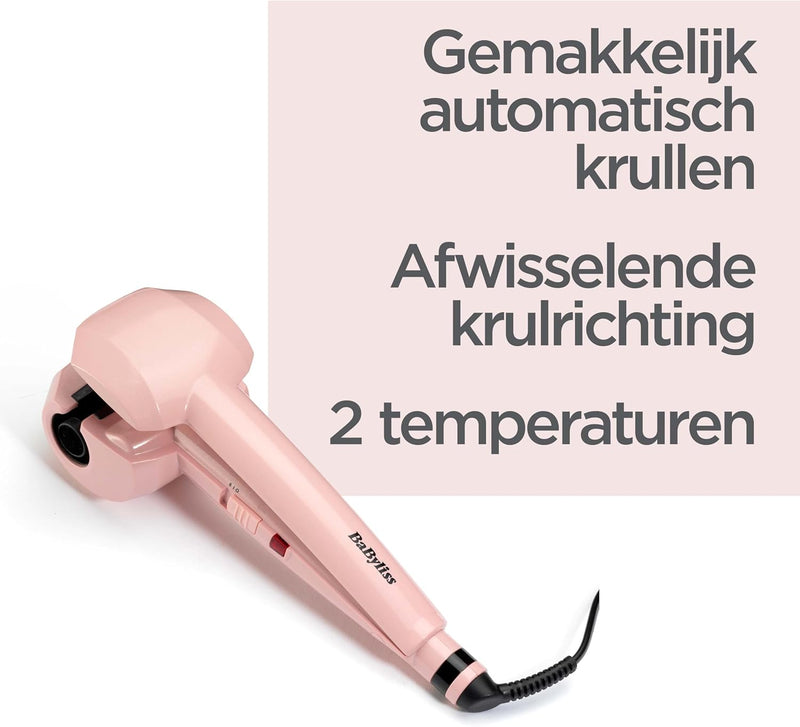 BaByliss Rose Blush Curl Secret Auto-Curler, aus Kunststoff, automatischer Lockenstab mit 2 Temperat