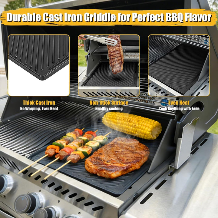 45x35cm Gusseisen Grillplatte für Rösle Videro G4-S, Rösle Allflame Prime 4, Grillpfanne Ersatzteil