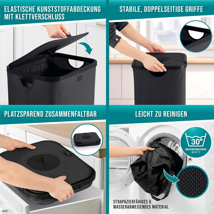 EASYmaxx Pfandflaschen Sammelbehälter 100 Liter, 25kg Gesamtlast | Flaschen Aufbewahrung + Antiglasb