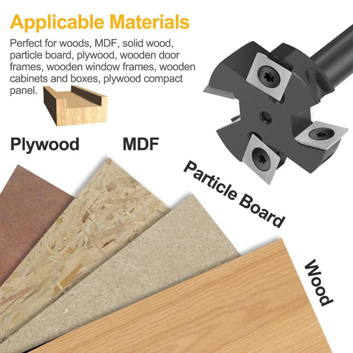 BALUGAEA Planfräser 12mm Schaft Durchmesser 45mm 4 Zähne Hobelfräser Abflachfräser Planfräser für Ob
