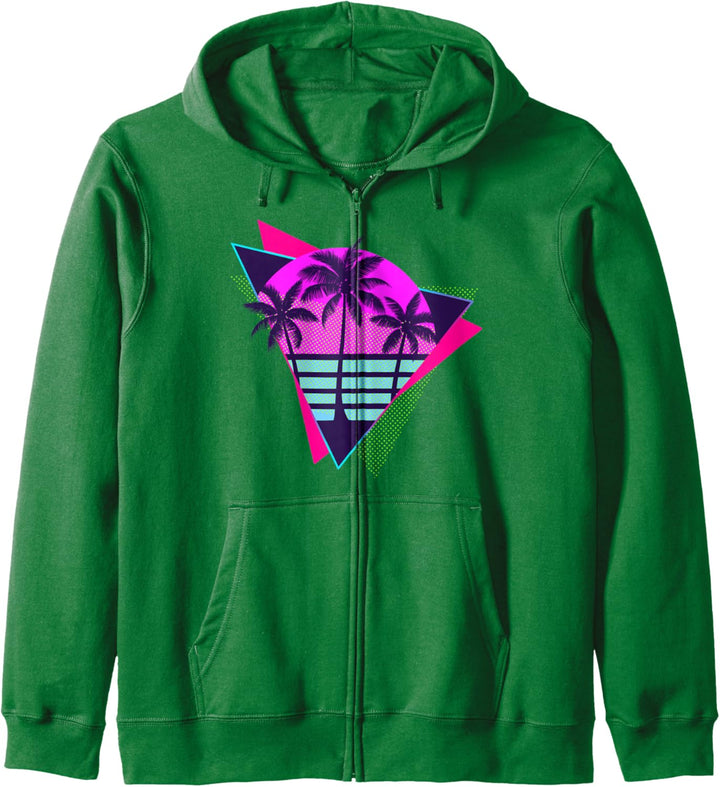 Ästhetische Vaporwave Musik Palmen Sonne Retrowave Synthwave Kapuzenjacke