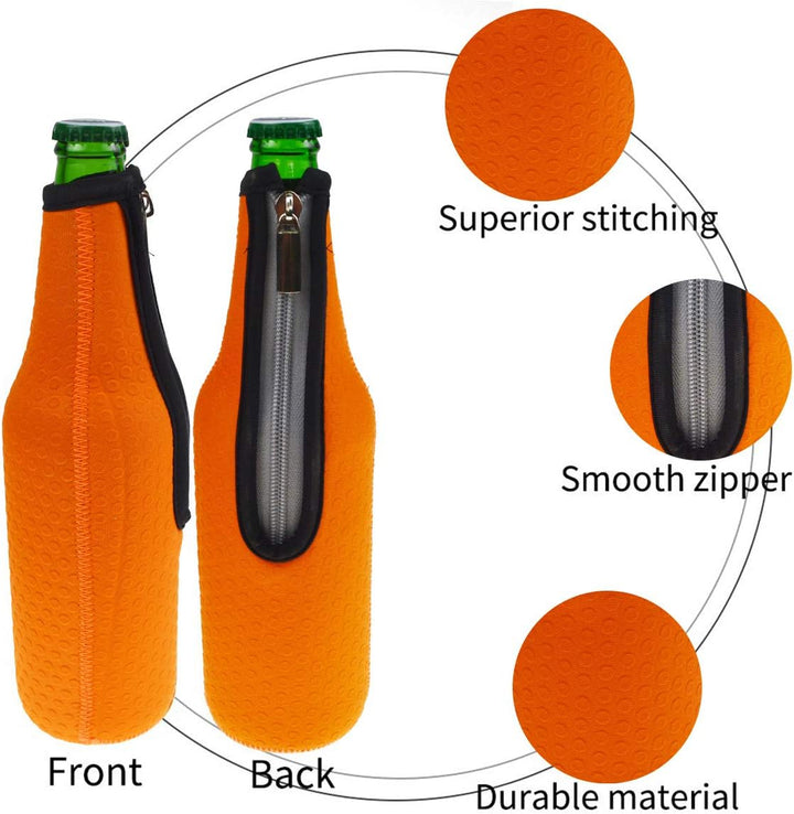 Bier Flaschenkühler, 6 Stück 17,6 Oz (500ml) Neopren Isoliert Reissverschluss Faltbar Bier Flaschen