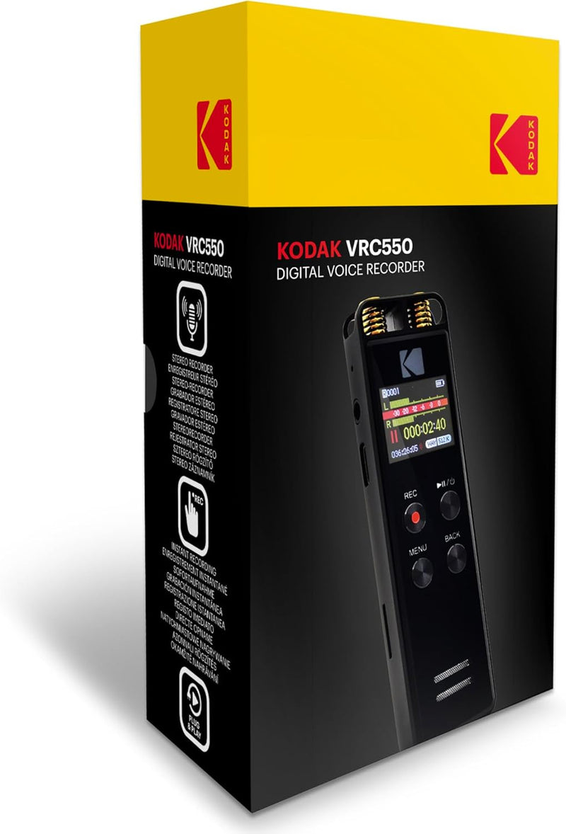 KODAK Hohe Intensität VRC550 digitaler Voice Recorder | Sprachgesteuertes wiederaufladbares Mini Dik