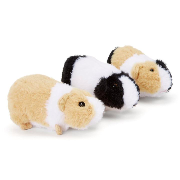 Zappi Co Meerschweinchen-Set aus 100% recyceltem Plüsch, Set mit 3 Spielzeugen (je 15 cm), weich, ku