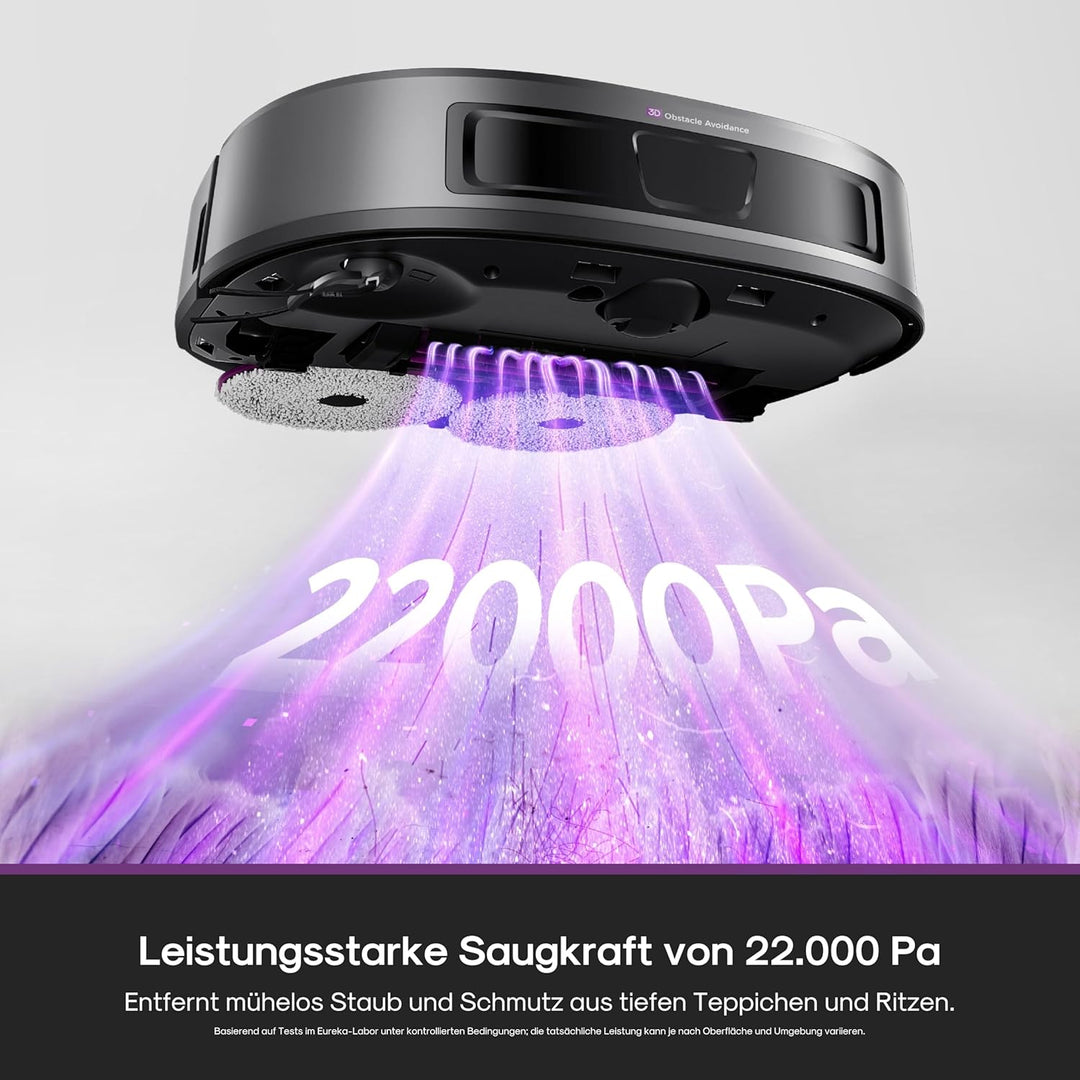 Eureka J15 Evo Ultra Saugroboter mit Wischfunktion Absaugstation, 22000 Pa Saugkraft, Automatische W