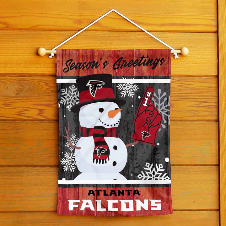 Atlanta Falcons Holiday Winter Snow Garden Flag Double Sided Banner