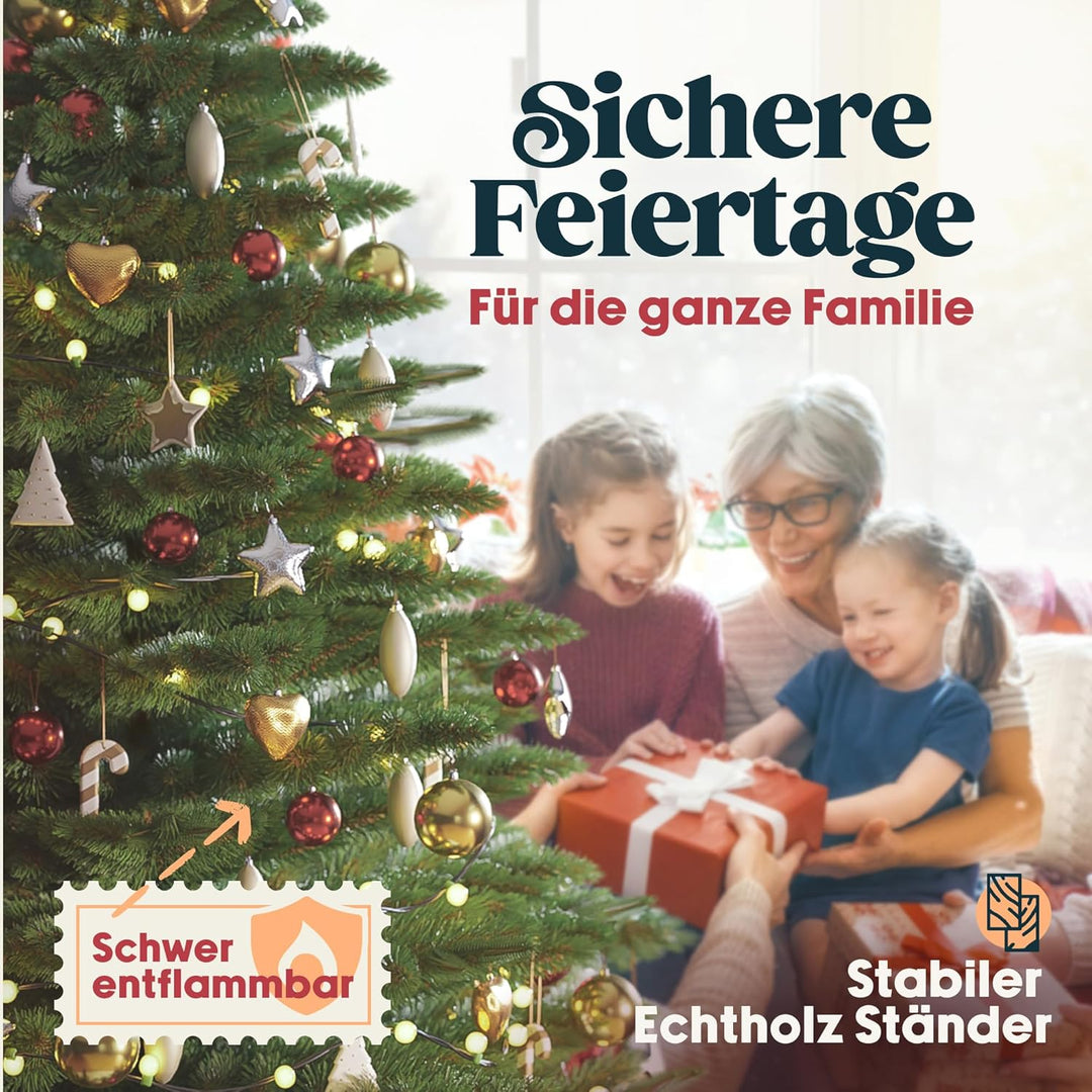 Premium Weihnachtsbaum künstlich 120cm -TESTSIEGER - Naturgetreu, dichte Zweige, Künstlicher Weihnac