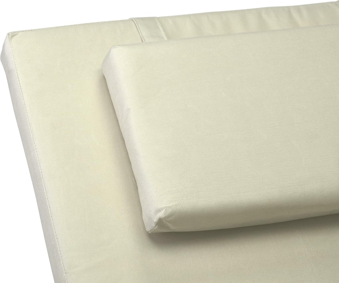 Nexos Liegen-Auflage 2er Set Polster Kopfkissen für Sauna Garten Terrasse hochwertig Creme
