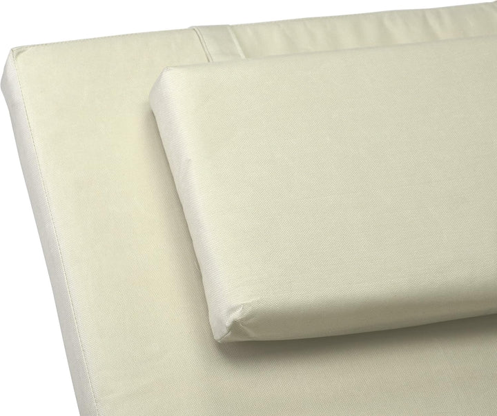 Nexos Liegen-Auflage 2er Set Polster Kopfkissen für Sauna Garten Terrasse hochwertig Creme