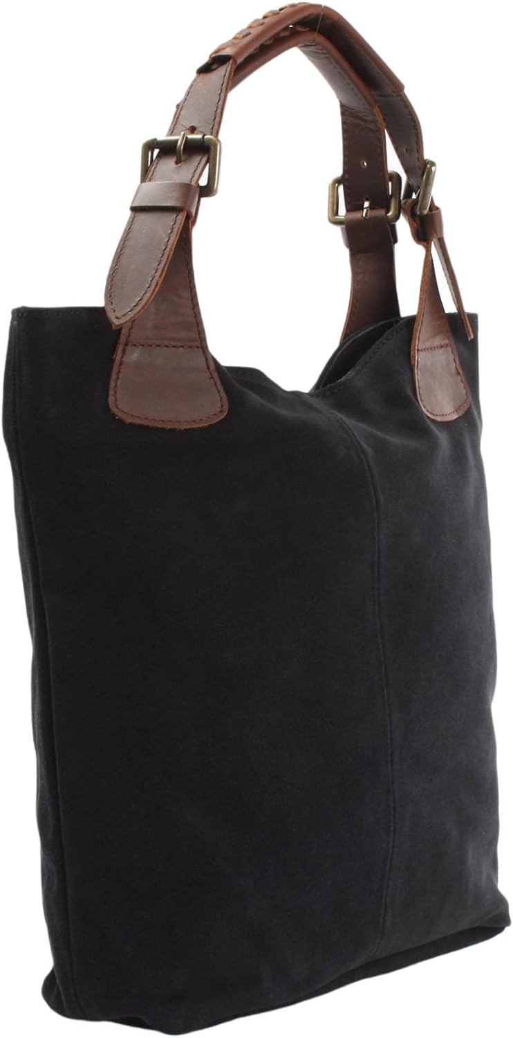 LECONI Henkeltasche Echt-Leder Wildleder Damentasche Handtasche für Damen Shopper für Freizeit, Büro