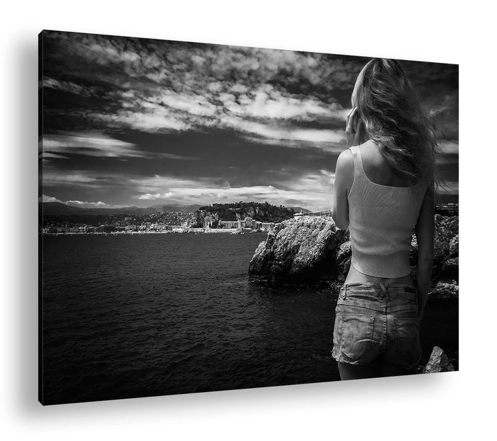 deyoli Blick auf die Küste Format: 80x60 cm als Leinwandbild, Motiv fertig gerahmt auf Echtholzrahme
