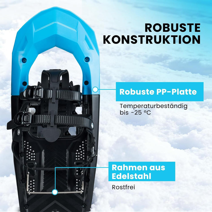 COSTWAY Schneeschuhe mit Steighilfe, Schuhgrösse 35-45 bis 90kg, leichtes Schneeschuh-Set mit Trekki