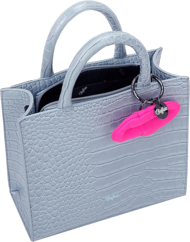 Buffalo Damen Big Boxy Collection Croco Dreamy Blue Shopper