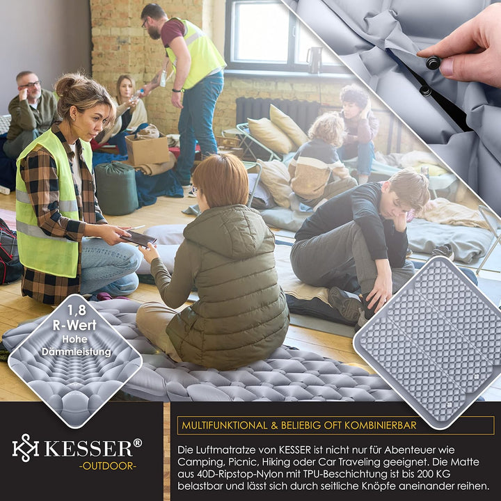 KESSER® Camping Matratze Isomatte Aufblasbare Luftmatratze Campingmatte, inkl. Tragebeutel Outdoor U