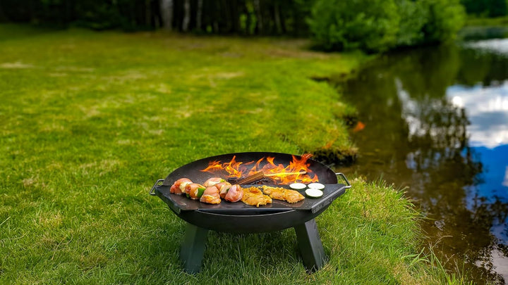 Feuerplatte Plancha Platte aus Stahl 4mm, Grillplatte passend für Feuertonne 100 cm (Lieferung ohne
