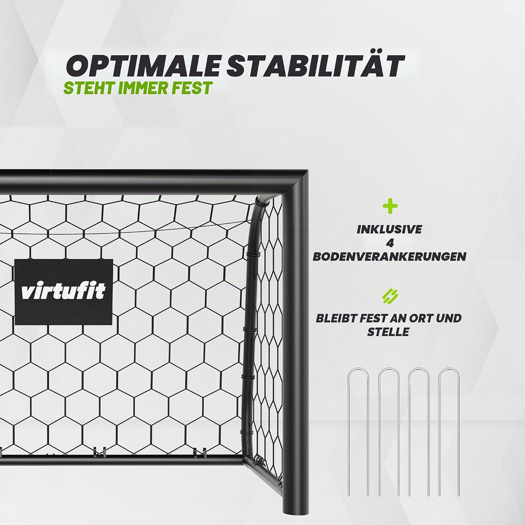 VirtuFit Fussballtor Premium – Heavy Duty Fussballtor 120 × 80 × 60 cm – Robustes Garten-Tor mit wet