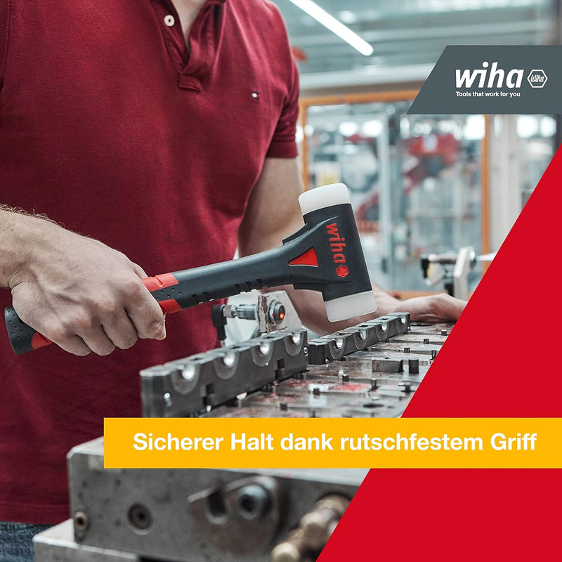 Wiha Schonhammer FibreBuzz® rückschlagfrei, sehr hart mit wechselbarem Schlagkopf 40, 320 mm (44598)