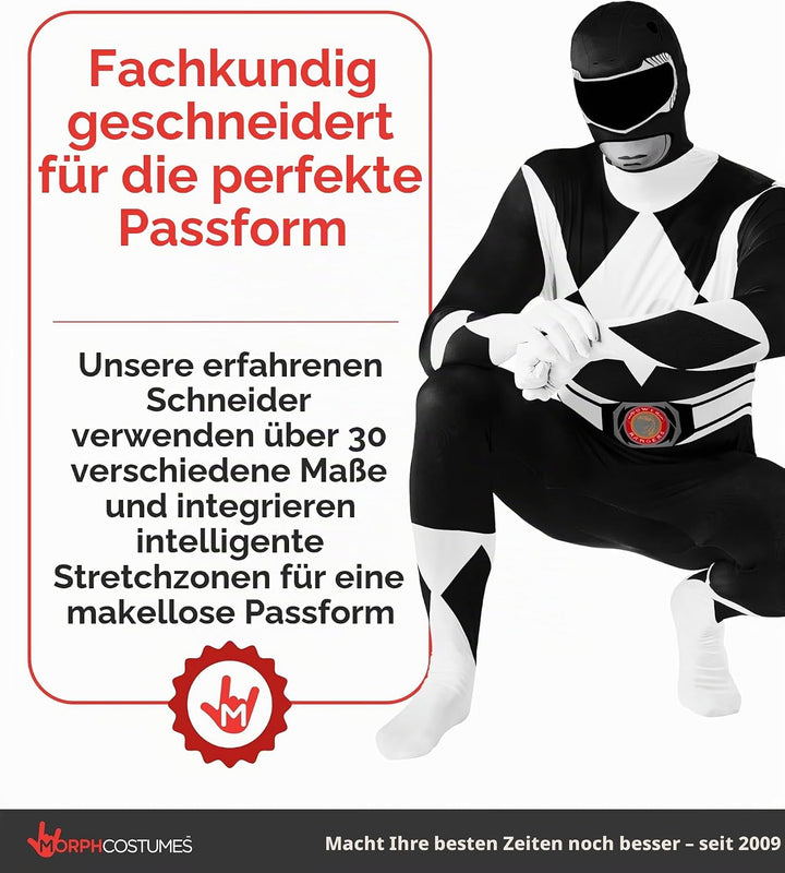 Morphsuits Power-Rangers-Kostüm Schwarz L, Schwarz L