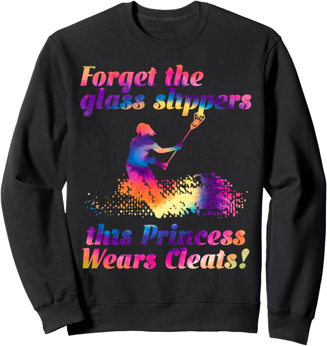 Girls Lacrosse Hippie Tie Dye Colorful Rainbow Design Gift Sweatshirt