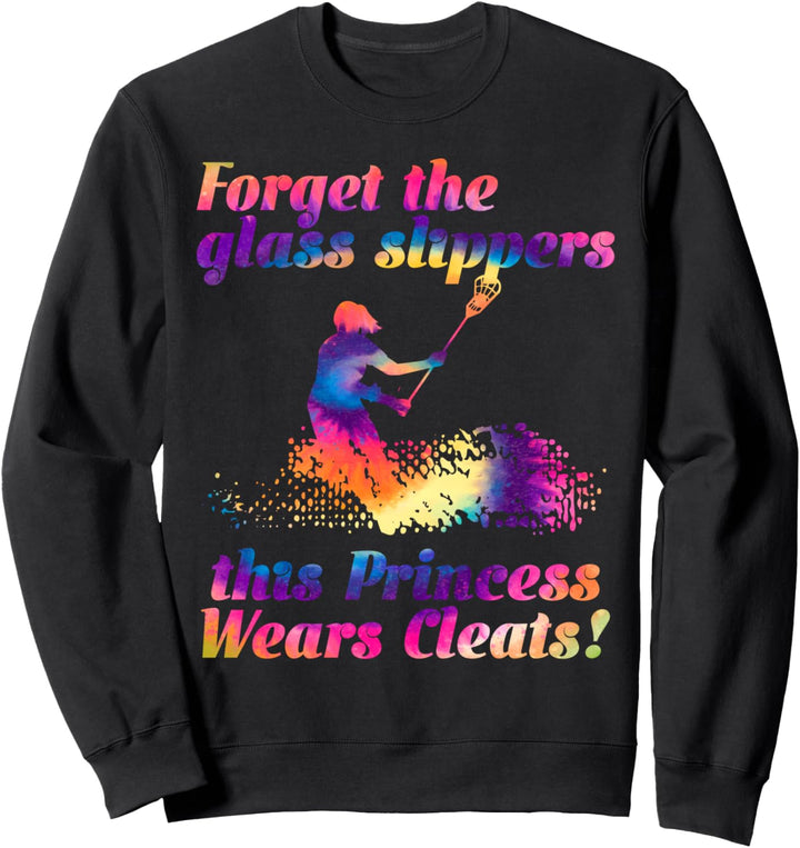Girls Lacrosse Hippie Tie Dye Colorful Rainbow Design Gift Sweatshirt