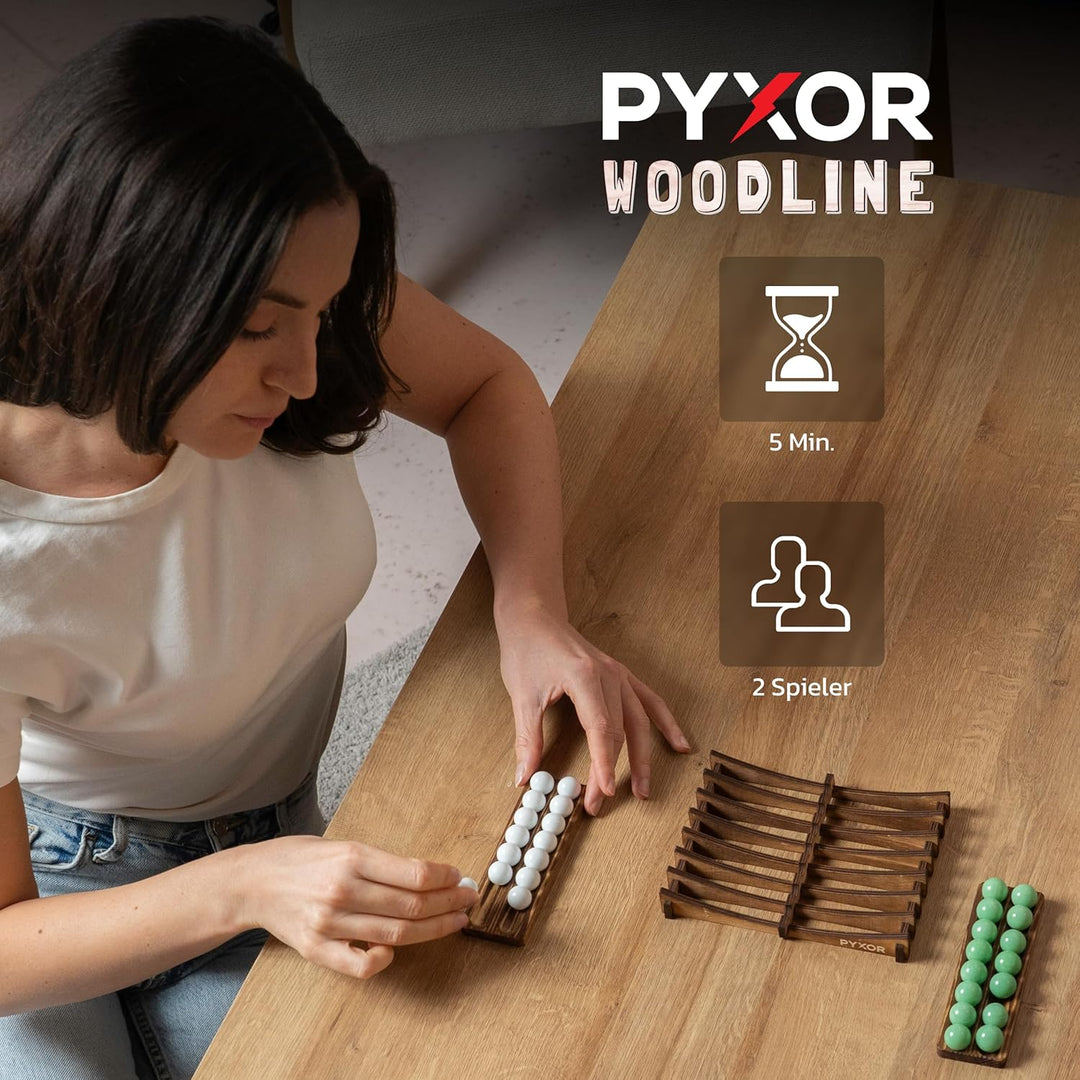 Woodline – Holzspiele Board Game - Strategiespiele für 2 Personen - Premium Familien Spiele aus Bamb