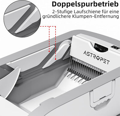 AstroPet offene selbstreinigende Katzentoilette, Tastensteuerung, Infrarot-Sensorschutz, Katzenklo m