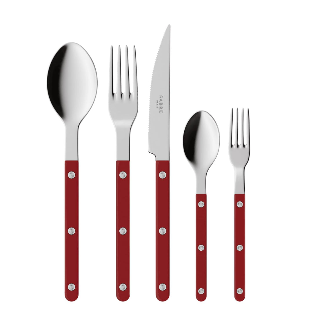 SABRE PARIS - Tafelbesteck, 5-teilig - Bistrot - Messer, Gabel, Esslöffel, Teelöffel & Kuchengabel -