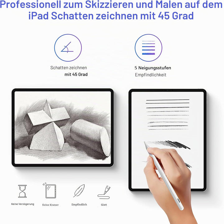 Stylus Stift für Apple iPad(2018-2023) Mit Neigung&Palm Rejection&Magnetic Adsorption Eingabestifte