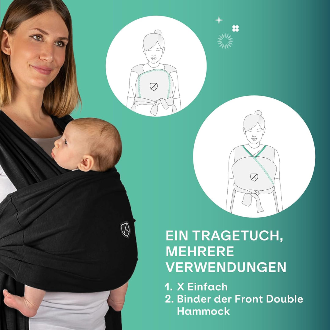 Koala Babycare Babytragetuch - Einfach anzuziehen - Elastisches Tragetuch bis zu 15 kg - Verstellbar