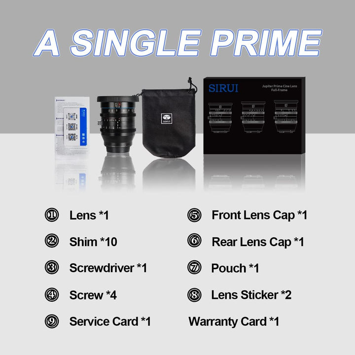 SIRUI 24mm Jupiter Macro T2 Vollformat Cine Prime Objektiv, für PL-Mount-Kameras, Kompatibel mit Ale