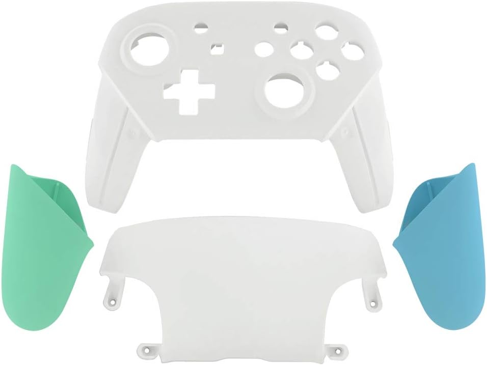 eXtremeRate Griff Hülle Set kompatibel mit Nintendo Switch Pro Controller, DIY-Ersatz Front Case/Bac